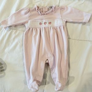 Kissy Kissy Babies' Stripe Embroidered Cotton Footie